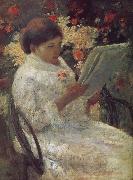 Mary Cassatt Artist in the garden painting